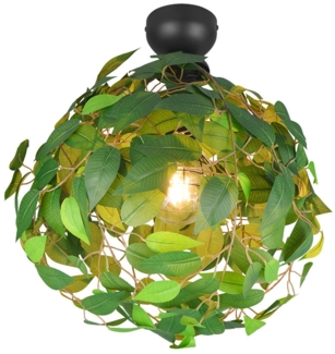 Deckenleuchte, Blätter-Design, grün, E27, H 58 cm