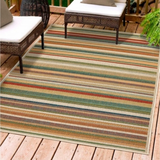 Andiamo Teppich Sedona Streifen, rechteckig, Höhe: 6 mm, Flachgewebe, gestreift, In- und Outdoor geeignet