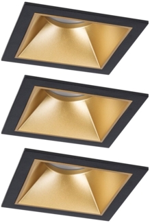 Paulmann 93129 LED Cole Coin Basisset eckig 3er-Set 2700K Schwarz Gold 3-Step-Dim IP44