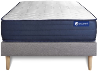 Actimemo life matratze 90x200cm + Bettgestell mit lattenrost - Dicke : 22cm - Memory-schaum - H5