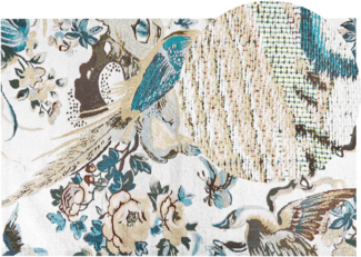 Teppich Baumwolle mehrfarbig 200 x 300 cm Vogelmotiv Kurzflor ARIHA