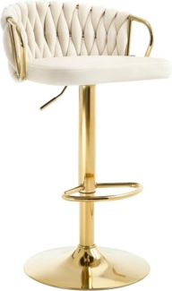 Woltu Barhocker (1 St), Samtstuhl mit Metallrahmen, höhenverstellbar, 360° Drehbar