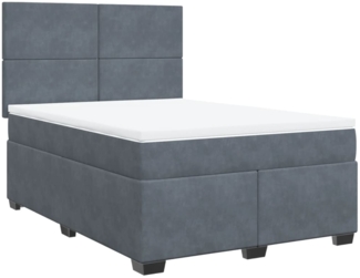 vidaXL Boxspringbett mit Matratze Dunkelgrau 160x200 cm Samt 3290949