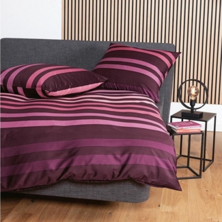 Bettwäsche J. D. Mako-Satin, mauvewein, BL 135x200 cm