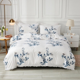BYSURE Bettwäsche Blumen Muster, Bunt Microfaser Bettbezug, Polyester, 2 teilig, Wendebettwäsche, Bettbezug mit Reißverschluss und Kissenbezug 50x75 cm