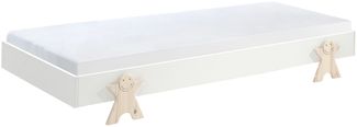Stapelbett >Moldulo< 90x200 cm, inkl. Lattenrost, Weiß lackiert - 203,6 x 27,5 x 93,8 cm (BxHxT)