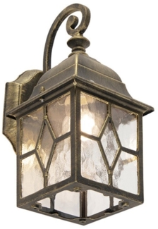 Qazqa Außen-Wandleuchte London, ohne Leuchtmittel, E27, Bronze, Landhaus, Aluminium, 1-flammig