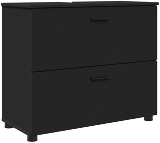 vidaXL Badezimmerschrank mit Schubladen Schwarz 76,5 x 35 x 64 cm 883295