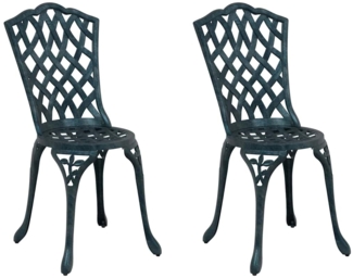 vidaXL Gartenstuhl mit Kissen 2 pcs Grün 55 x 56,5 x 91cm Aluminium 42002397