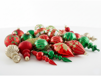 Weihnachtskugel 70er Set TWINKLE Glas Rot Grün