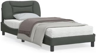 vidaXL Bettgestell ohne Matratze "Hvar" Dunkelgrau 80x200 cm Stoff 3207731