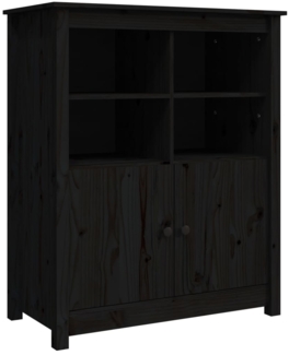 vidaXL Sideboard Schwarz 83 x 41,5 x 100 cm Massivholz Kiefer [821516]