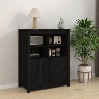 vidaXL Sideboard Schwarz 83 x 41,5 x 100 cm Massivholz Kiefer [821516]