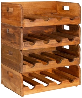 vidaXL Weinregale 4 Stk. für 16 Flaschen Massives Mahagoniholz 244491