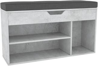 Domando Schuhschrank Loreto M2 Modern für Flur Breite 104cm, mit gemütlichem Sitzkissen in Beton