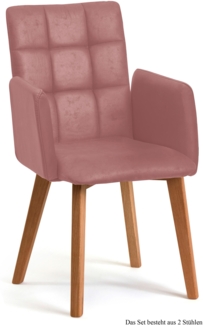 Armlehnstuhl (2er-Set) Dareia 52 x 91 x 60 Eiche geölt/Rosewood