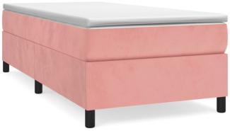 vidaXL Boxspringbett mit Matratze Rosa 90x190 cm Samt 3144656