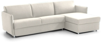 Dmora Schlafsofa mit Halbinsel Scordia, Wandelbares Ecksofa für das Wohnzimmer, gepolstert, abnehmbar, 100 % Made in Italy-Qualität, 260x160 h90 cm, Beige