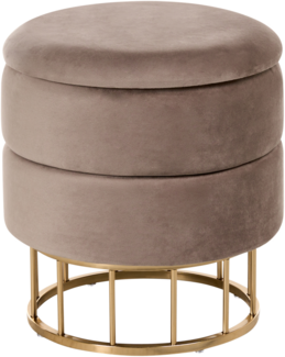 Pouf mit Stauraum ELGIN Samtstoff Taupe