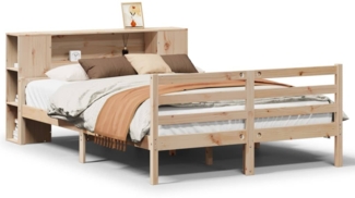 vidaXL Massivholzbett mit Regal ohne Matratze 150x200 cm Kiefernholz 3322205