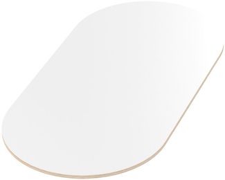 Multiplexplatte Holzplatte Tischplatte Oval melaminbeschichtet weiß - Größe 90 x 70 cm - Höhe 1,8 cm - Farbe weiß