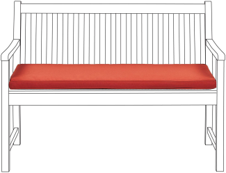 Sitzbankpolster Kissen Ohne Muster VIVARA 112 x 54 cm Dunkelrot