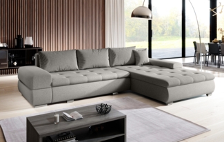 AX LIVING Couch Sofa L Form Sivaso Grau 310 cm mit Schlaffunktion