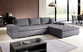 AX LIVING Couch Sofa L Form Sivaso Grau 310 cm mit Schlaffunktion