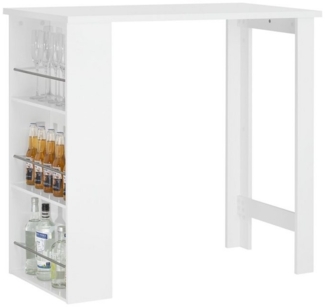 SoBuy Bartisch FWT17, Tresentisch, Küche, Wohnzimmer, Büro, Küchentisch mit 3 Regalfächern Stehtisch Tresen Theke Bistrotisch