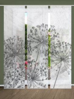 HOME in green Schiebegardine HIG Schiebegardine CINTIA 3er Set, 245x60 cm, Aluim Blumendruck (3 St), 100% Polyester