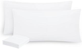 2er Set Kissenbezug 40x80 Weiß Mikrofaser Reißverschluss -Weich & Pflegeleicht