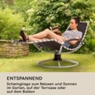 blumfeldt The Chiller - Schwingliege , Gartenliege , Liegestuhl , 77 x 85 x 173 cm , Pflegeleichte und wetterbeständig , 360° Comfort-Schwingbewegung , ComfortMesh , stabiles Stahlrohr , schwarz