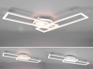LED Deckenleuchte TWISTER Weiß dimmbar, Lichtfarbe einstellbar, Breite 90cm