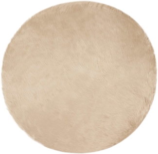 vidaXL Kunstschaffell Teppich Tafalla Beige Ø 120 cm Polyester 42021493