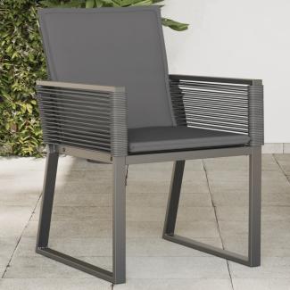 vidaXL Gartenstühle mit Kissen 4 Stk. Schwarz Poly Rattan 4008116