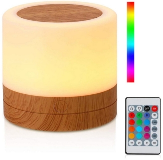 MODFU LED Nachttischlampe Tischlampe Nachtlampe mit Touchsteuerung, mit Timing Funktion, LED fest integriert, RGB, USB wiederaufladbar tragbar ideal für Kinderzimmer Schlafzimmer