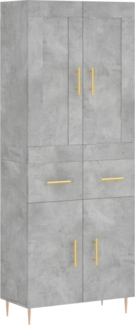 vidaXL Highboard Betongrau 69,5x34x180 cm Holzwerkstoff 3199869