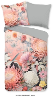 Good Morning Renforcé Bettwäsche 155 X 220 cm + 1- 80 X 80 cm Delphine flowers rosa