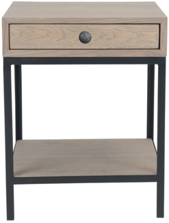 Signature 'GILLES' Nachttisch aus Holz mit 1 Schublade - L42 cm - Helles Holz