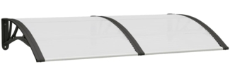 vidaXL Türvordach Schwarz und Transparent 150x75 cm Polycarbonat 153576