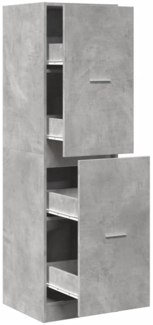 vidaXL Apothekerschrank Betongrau 40x41x144,5 cm Holzwerkstoff 3309639