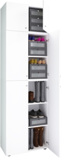 VCM Schuhschrank Lona 917764 Weiß H. 223 x B. 70 x T. 39 cm