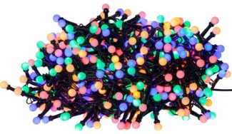EGLO Christmas 411352 Weihnachtsdekoration LICHTERKETTE BERRY MINI LED 700X0,066W Kunststoff schwarz, bunt L:1400cm IP44