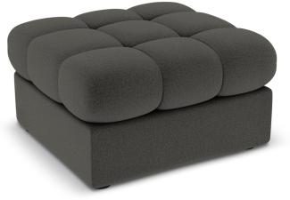 Micadoni Pouf Hocker Justin | Bezug Dark Grey | Beinfarbe Black Plastic