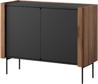 Kommode Wiseri K105 (Farbe: Nuss Warmia / Schwarz)