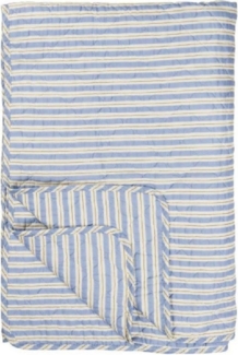 Ib Laursen Decke Quilt Blau mit weißen und braunen Streifen (130x180 cm) 07965-13