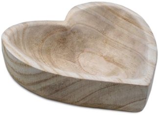 Spetebo Dekoschale Holz Dekoschale Herz natur - 21 cm (Stück, 1 St, Holzschale), Tisch Deko Obst Schale
