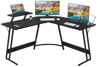 HOMALL Gamingtisch Computertisch 130 * 130cm LED Schreibtisch Gamer L-Eckschreibtisch (Gaming Tisch,Gamer Tisch mit Monitorständer, L-förmiger Schreibtisch,Geeignet für Bürotisch, Arbeitszimmer)