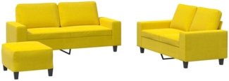 vidaXL 3-tlg. Sofagarnitur Hellgelb Stoff 3201895