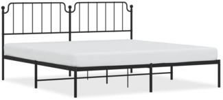 vidaXL Bettgestell mit Kopfteil Metall Schwarz 193x203 cm 373893